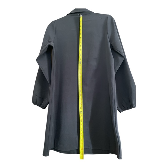 COMPANIA FANTASTICA Women’s Mini Smock Dress With Neck Tie - Black, size small - Picture 10 of 10